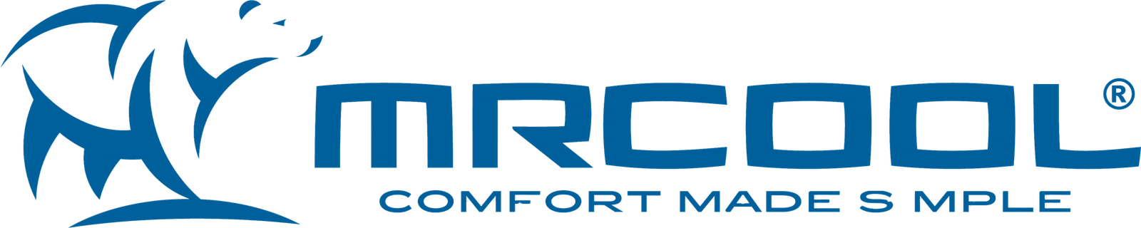 Blue logo with a stylized polar bear on the left and the text “MRCOOL” and “COMFORT MADE SIMPLE” on the right—perfect for HVAC or AC installation—features a missing "I" in "SIMPLE. - Shrewsbury Plumbing, Heating & Air Conditioning. Blue logo with a stylized polar bear on the left and the text “MRCOOL” and “COMFORT MADE SIMPLE” on the right—perfect for HVAC or AC installation—features a missing "I" in "SIMPLE.